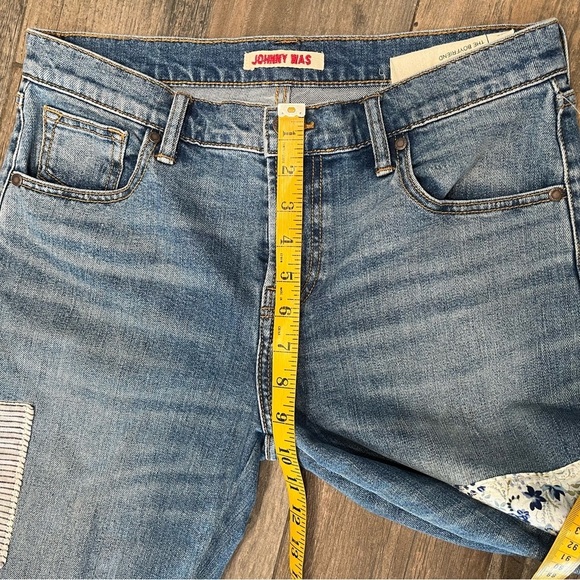 Johnny Was Amelia Boyfriend Floral Patchwork Jeans 27 Mid Rise Relaxed Fit - Picture 7 of 12